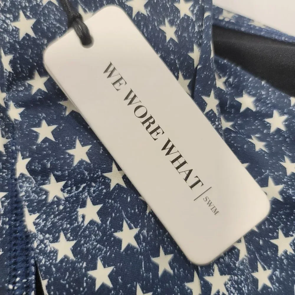 WeWoreWhat Annie Star-Print Hipster Bikini Bottom Blue